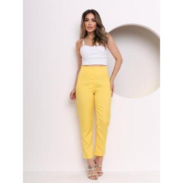 Imagem de Modas Domi  Calça Alfaiataria Zr Feminina Cintura Alta Laçamento Moda 