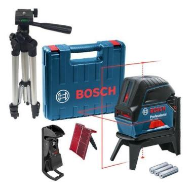 Imagem de Kit Nível Laser Linhas Vermelhas Bosch Gcl 2 15 15m E Tripé 