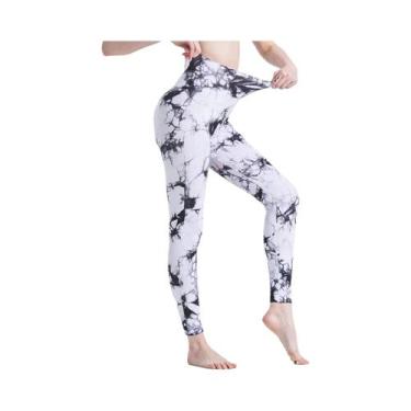 Imagem de Leggings de Yoga com Cintura Alta Tie-Dye para Mulheres - Sem Costura 