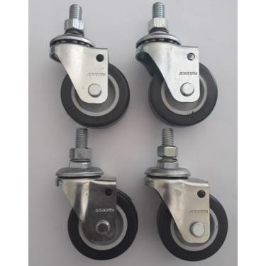 Imagem de Rodizio para carrinhos e  móveis roda pvc kit glae 210 até 120 kgs  - 