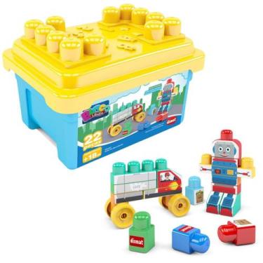 Imagem de Blocos De Montar Blocolândia Box Robô 22 Peças Dismat MK407