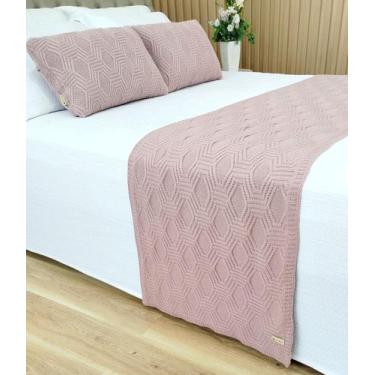 Imagem de Manta Peseira Tricot Cama King 260x60cm +2 Capa de Almofada N1 - USUFR