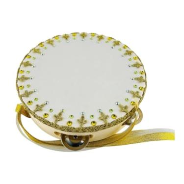 Imagem de Kokiya Adereço de dança de balé pandeiro dourado presente de percussão instrumento musical performance de balé acessório de dança dourada para jogos ktv, 6 Inch