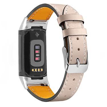 Imagem de Pulseira de substituição compatível com Fitbit Charge 6/Charge 5 para mulheres e homens, pulseira esportiva ajustável de couro genuíno para Charge 6/Charge 5 Tracker P, grande, mulheres e homens
