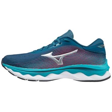 Imagem de Mizuno Tênis de corrida feminino Wave Sky 5, Legion Azul-prata, 35