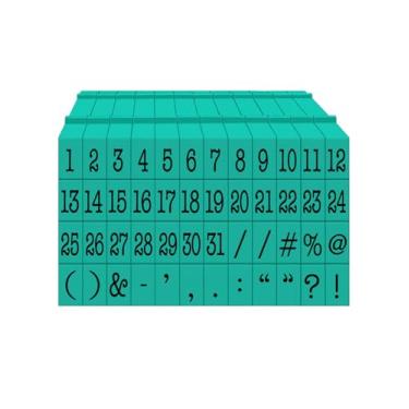 Imagem de Carimbos do alfabeto PEGZ® V2 clicáveis - fonte de máquina de escrever americana conectável (números e símbolos, 50 peças, tamanho médio)