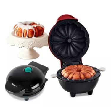 Imagem de Mini Máquina De Fazer Bolo Elétrica Portátil 110V Aparelho Maker Para Assar Bundts Bolos Bolinhos Cakes (Vermelho, 110V)