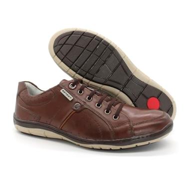 Imagem de Sapatênis Masculino Couro Legítimo Milano Palmilha de Gel Conforto 5810 (Café, BR, Adulto, Numérico, 42)