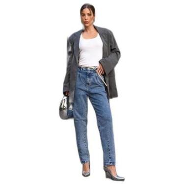 Imagem de CALÇA JEANS SLOUCHY FEMININA CINTURA ALTA BÁSICA 23739-Feminino