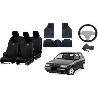 Imagem de Kit de Acessórios de Carro: Capa de Couro + Tapete e Capa de Volante -