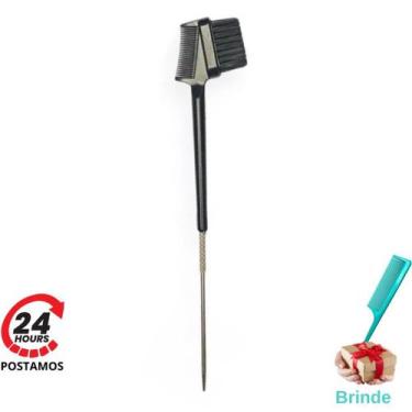 Imagem de Baby Hair Escovinha Sobrancelha Ponta Fina Metálica Aço 3 em 1 Fitagem