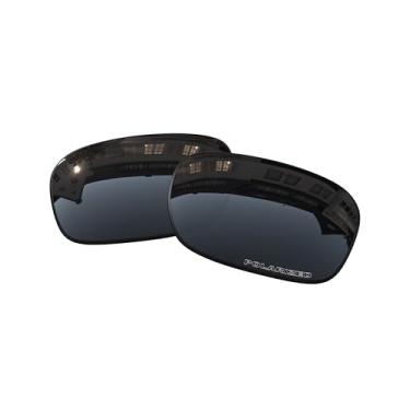 Imagem de Lentes de substituição OOWLIT compatíveis com óculos de sol quadrados Oakley Jupiter, Dark Chrome Polycarbonate Combine8™ Polarized, One Size