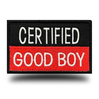 Imagem de Antrix Emblema "faça você mesmo" certificado Good Boy tático engraçado moral patch gancho e laço bordado fixador aplique emblema para bonés, jaqueta, mochilas, colete, casaco, uniforme, arreios,