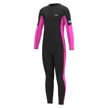Imagem de Hevto Roupa de mergulho infantil para meninas tamanho infantil 16 anos criança jovem 3/2 mm neoprene traje de banho térmico completo natação em água fria (K1-rosa, 16)