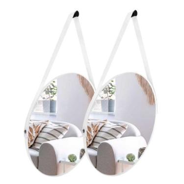 Imagem de Espelho Adnet Redondo 30cm Kit com 2 unidades para Banheiro Quarto Sal