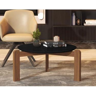 Imagem de Mesa de Centro Para Sala de Estar Moderna Redonda Pés Em Madeira Austr