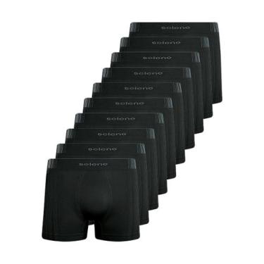 Imagem de Kit com 10 Cuecas Boxer Selene 11070-002//440, Preto, EG