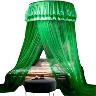 Imagem de Mosquiteiro Indiano de Teto Casal Gigante Box/Queen/King com abertura lateral 14 metros (Verde)