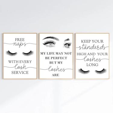 Imagem de QBZWART Impressão de cílios, maquiagem, arte de parede, decoração, esteticista, presente, cílios, pôsteres de arte, pintura em tela, decoração de salão de beleza, sem moldura (40 x 50 cm sem moldura)