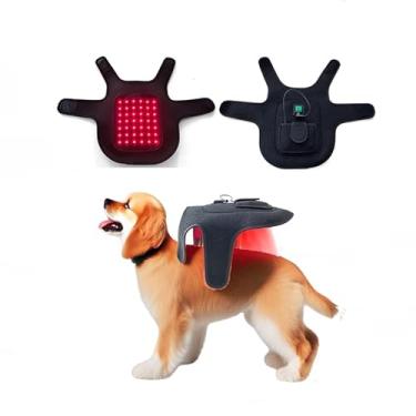 Imagem de Cinto de terapia de luz vermelha para cães e gatos Dispositivo de terapia de luz infravermelha próxima de 660nm/850nm,almofada de aquecimento de 3 modos para alívio da dor nas articulações da barriga