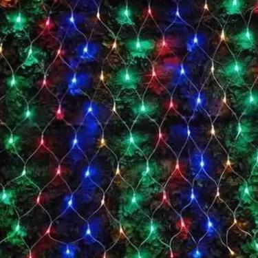 Imagem de Rede Pisca Pisca Led Mover 8 Funções Colorido 320 Lâmpadas 110v Enfeit