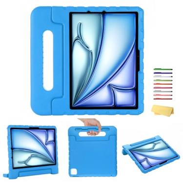 Imagem de UUcovers Capa infantil para iPad Air 11 polegadas M2 (2024) e iPad Pro 11 M4 (2024) com alça giratória/suporte/suporte de lápis/suporte giratório de 180 graus, à prova de choque, fofo, macio, EVA