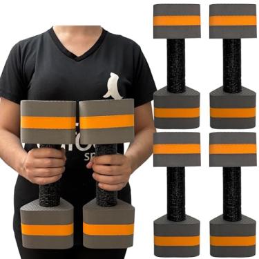Imagem de Kit 2 Pares de Halteres Hidroginástica Em EVA 2 A 3 Kg DF4012-CZ Cinza/Laranja Dafoca Sports