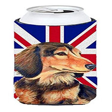 Imagem de Dachshund with English Union Jack British Flag Tall Boy Beverage Insulator Hugger LH9502TBC