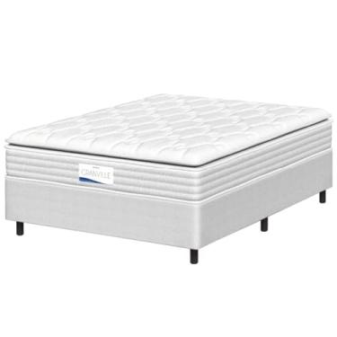 Imagem de Cama Box Casal Colchão Molas Ensacadas Granville Com Pillow Probel 138x188x66cm Branco