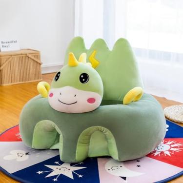 Imagem de SHEKAKO Assento de bebê para bebês a partir de 3 meses, assento de chão Sit Me Up para bebês, suporte de cabeça traseira de desenho animado para sentar sofá infantil, cadeira de pelúcia em forma de