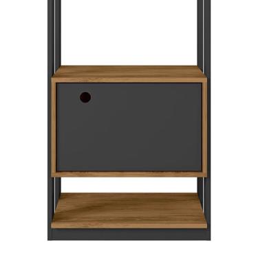 Imagem de Guarda Roupa Modulado Closet Titan 1 Porta - pr Móveis Preto Velluto/ Freijó