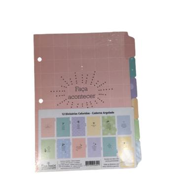 Imagem de Refil 12 Divisórias p/ Caderno Argolado Fina Ideia + Adesivos