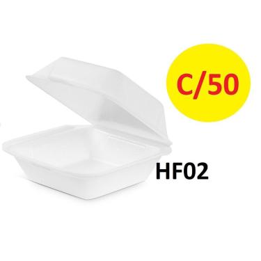 Imagem de 50 Un Hamburgueira Isopor Hf2 Para Lanches Fritas Salada
