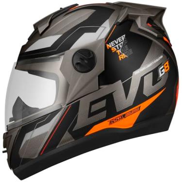 Imagem de CAPACETE FECHADO PRO TORK EVOLUTION 788 G8 EVO FOSCO GRAFITE - LARANJA TAM. 56