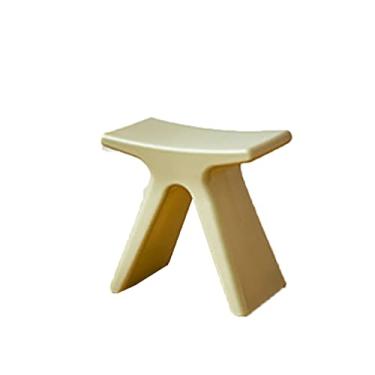 Imagem de ZABEES Banqueta criativa para troca de sapatos, banquinho de plástico para uso doméstico, formato especial, bancos pequenos e baixos para sala de estar, assento acolchoado para quarto