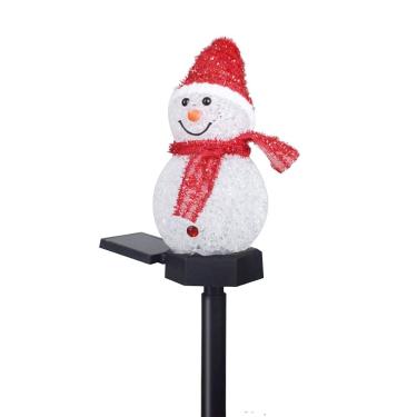 Imagem de Wemay Boneco de neve de Natal Solar Lâmpada inserida no solo Decoração de jardim ao ar livre Lâmpada LED para gramado