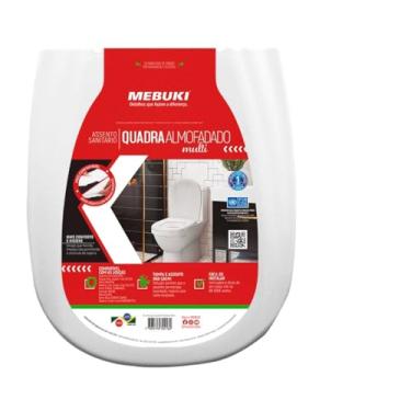 Imagem de Tampa de Vaso Assento Almofadado Retangular Compativel Com Bacia Debba Roca 1.6gpf 6.0lpf (Branco)