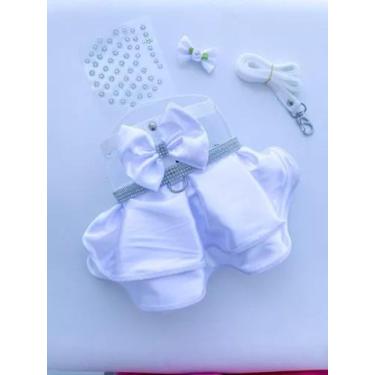 Imagem de Coleira Peitoral Noiva Real - Gato Ou Cachorro - Com Guia - SETE TONS 