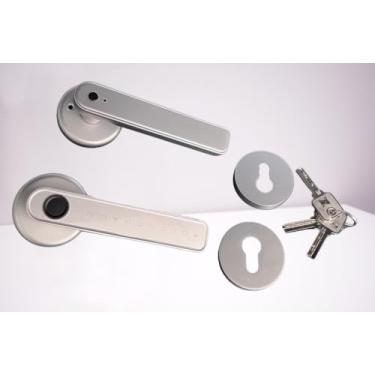 Imagem de Fechadura Prata Digital Bluetooth Tuya Smart Life Com Chave