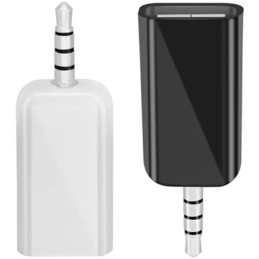 Imagem de BERANMEY Pacote com 2 adaptadores AUX para USB, USB A fêmea para conector conversor de áudio macho de 3,5 mm para unidade flash USB U-Disk para conectar CD Player de carro, funciona apenas para porta