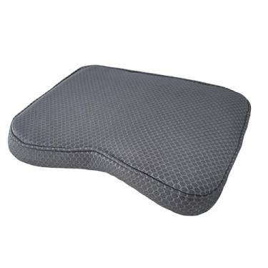 Imagem de Esme L&H Almofada de assento de chuveiro para bancos de transferência na banheira, almofada de sauna de tecido de malha 4D almofada de cadeira de chuveiro com gancho (cinza)