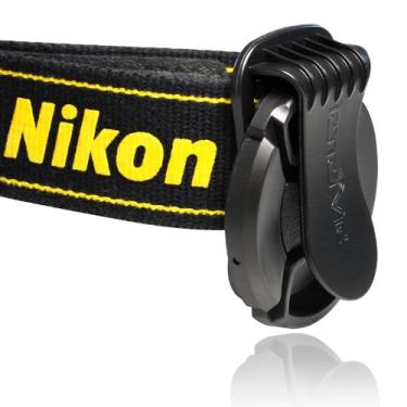 Imagem de Cam Design Universal Lente Cap Keeper Câmera Fixação Lente Suporte Alça com Segurança Clipe Fivela Para Todas As Lentes De Câmera Compatível Com Canon Nikon Sony Pentax Fujifilm Panasonic, Preto