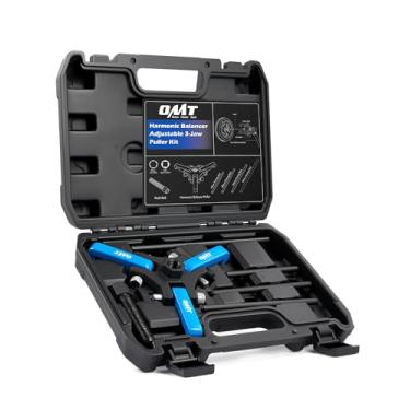 Imagem de Orion Motor Tech Kit extrator de balanceador harmônico, conjunto de extrator de 3 garras ajustável para remover amortecedores e balanceadores harmônicos, conjunto de extrator de polia de 3 garras compatível com Chevy GM Chrysler Cadillac Ford More, azul