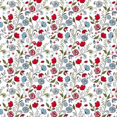 Imagem de Papel De Parede Flores E Rosas Vermelhas Adesivo Sala Quarto