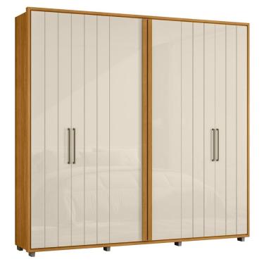 Imagem de Guarda Roupa Casal 250cm Com 6 Portas Vibe Off/Cinamomo Z10 - Mpozenato