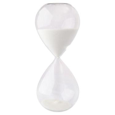 Imagem de Ampulheta Decorativa Vidro Borossilicato 5 min Prata Branco Dourado 13