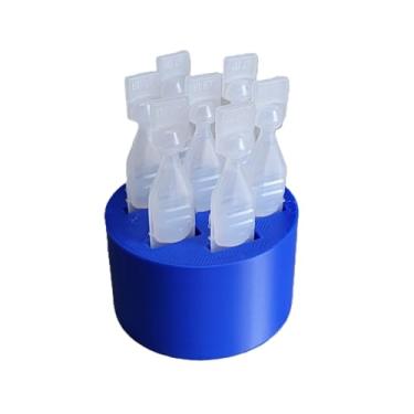 Imagem de Znet3D Suporte redondo para frasco de colírio – armazenamento vertical conveniente para sete frascos – acompanhe seu uso diário. (azul)