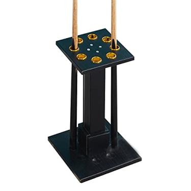 Imagem de OUZVI Suporte para taco de sinuca Suporte para taco de bilhar de madeira com 12 furos, fácil instalação, acessórios para mesa de sinuca, organizador de armazenamento (preto 8)