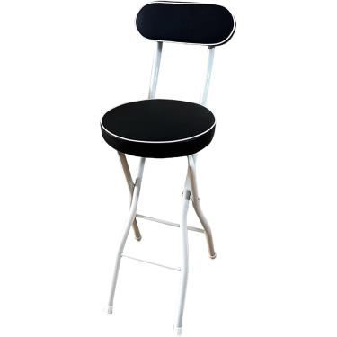 Imagem de Banco dobrável da barra, cadeira dobrável de altura do balcão com assento acolchoado, 22/26/26 polegadas 55/60/65 cm de balídios redondos portáteis com backrest, fezes dobráveis ​​para adult