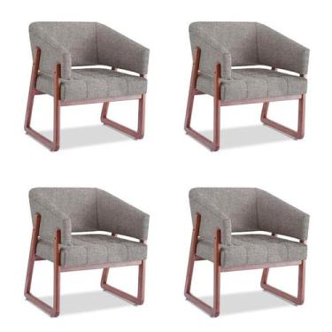 Imagem de Conjunto com 4 Poltronas Air Cimento - Mobly
